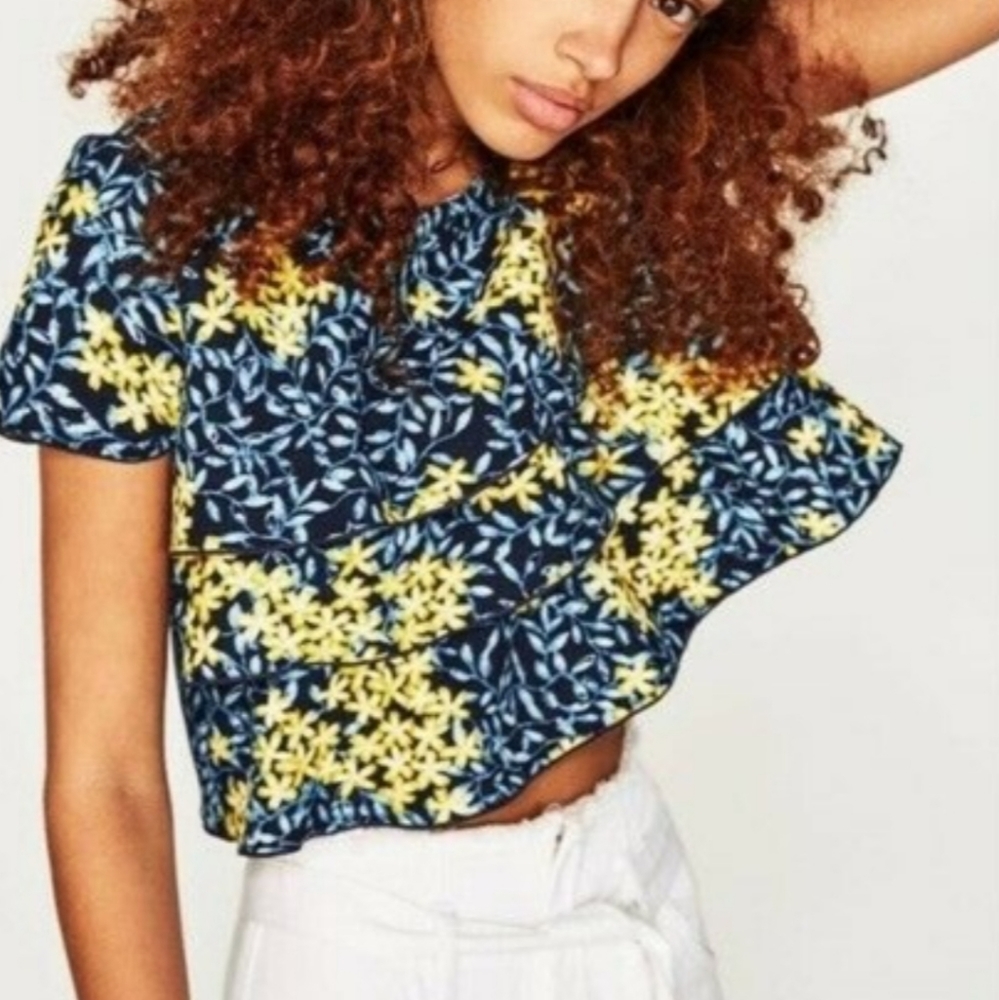 Zara Ruffled Crop Top